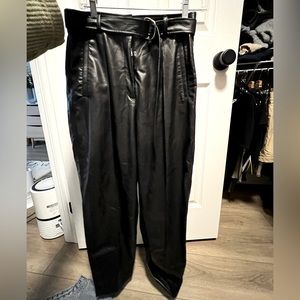 Aritzia babaton faux leather black belted pants *NEVER WORN
